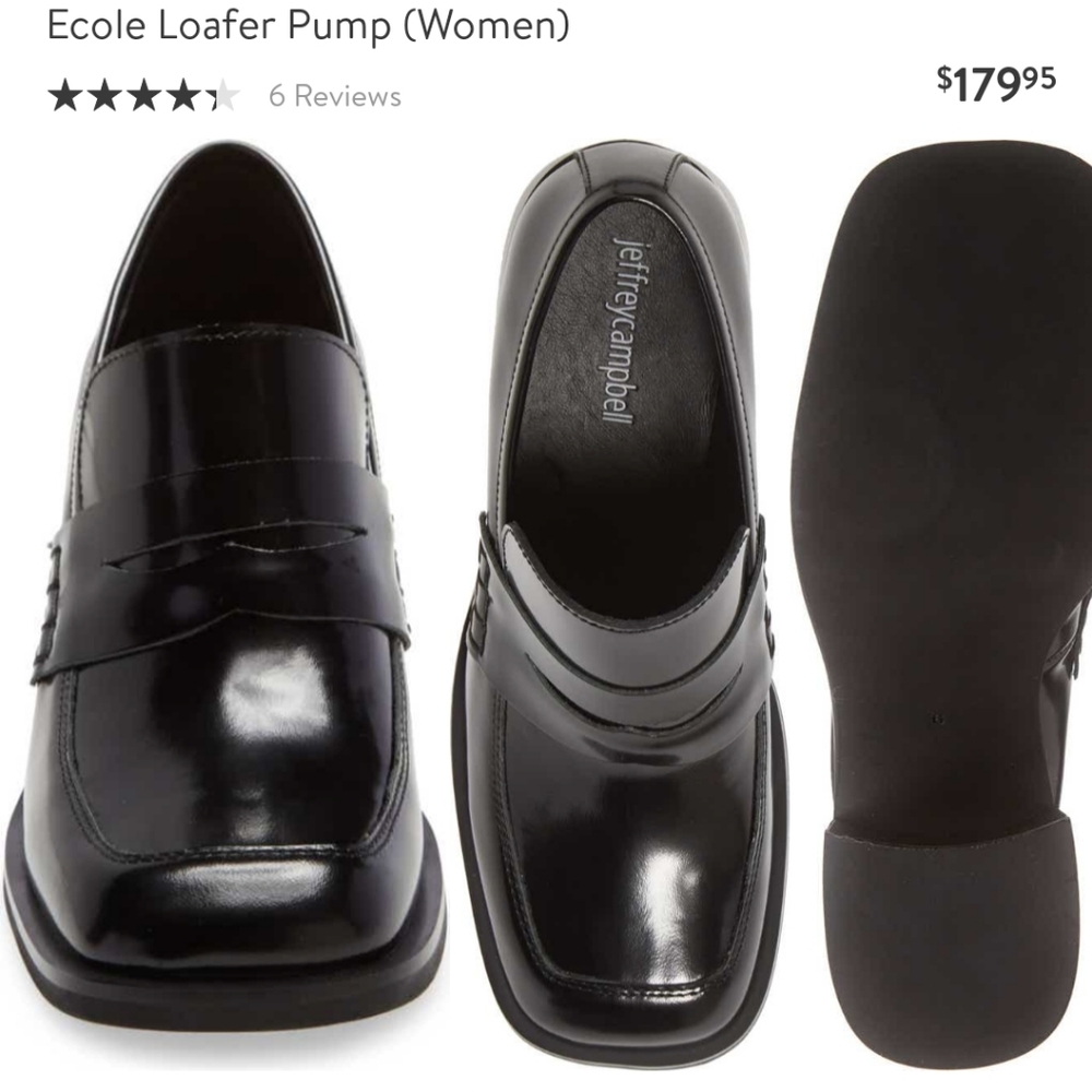 Jeffrey Campbell Ecole Loafer Pump Sz 7.5 - stacked heel